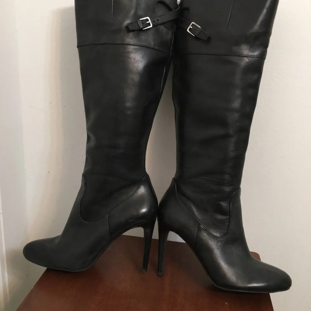 Lauren Ralph Lauren Knee Leather Boots Size 7B - Picture 1 of 15